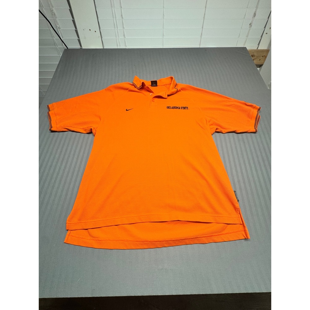 Nike Oklahoma State University Polo Shirt Mens XL Orange Short Sleeve OSU Team